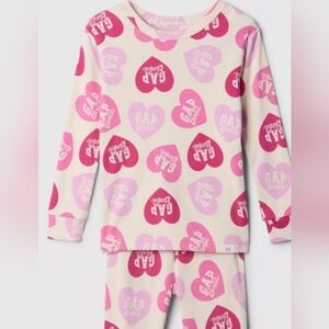 Gap x Barbie Toddler Girls Heart Print Organic Cotton Pajama Set NWT 2T